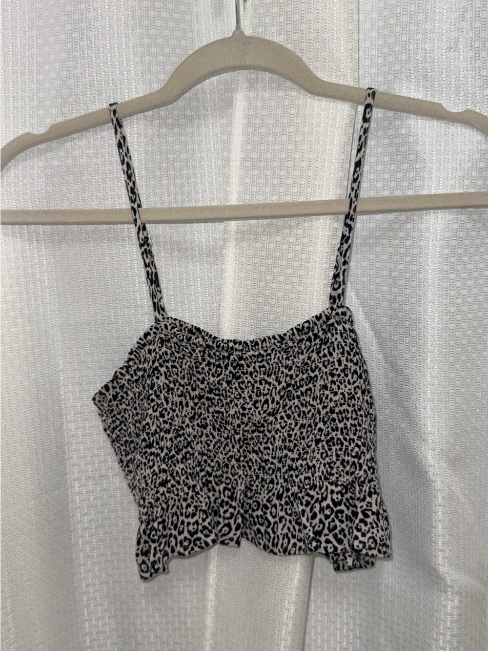 American Eagle Outfitters Leopard Print Cropped Tank - Black & White